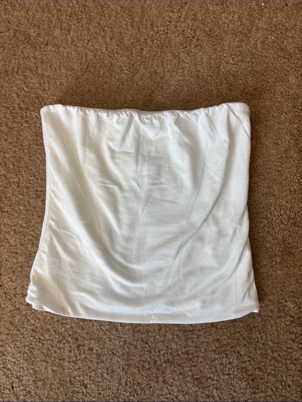 Source Unknown White Strapless Crop Top
